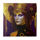 Klimt Inspiriert Königin Goddess Keramik Tile Fliese (Vorderseite)