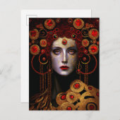 Klimt Inspiriert Königin Goddess Postkarte (Vorne/Hinten)