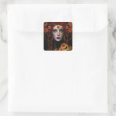 Klimt Inspiriert Königin Goddess Quadratischer Aufkleber (Tasche)