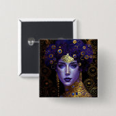 Klimt Inspiriert Queen Goddess Button (Vorne & Hinten)