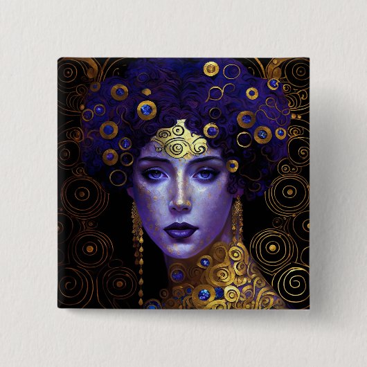 Klimt Inspiriert Queen Goddess Button (Vorderseite)