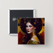 Klimt Inspiriert Queen Goddess Button (Vorne & Hinten)