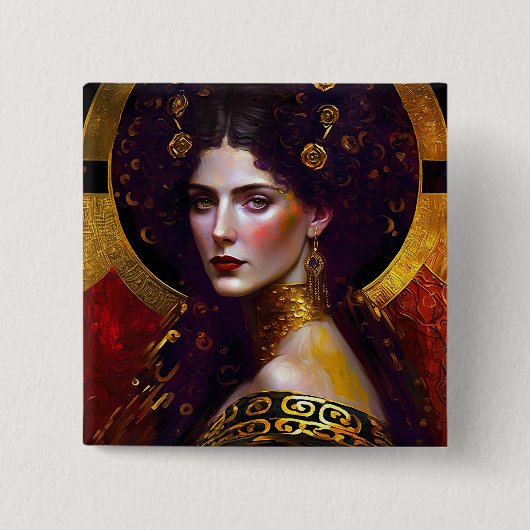 Klimt Inspiriert Queen Goddess Button (Vorderseite)
