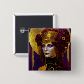 Klimt Inspiriert Queen Goddess Button (Vorne & Hinten)