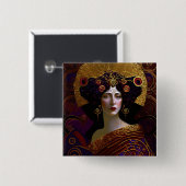 Klimt Inspiriert Queen Goddess Button (Vorne & Hinten)