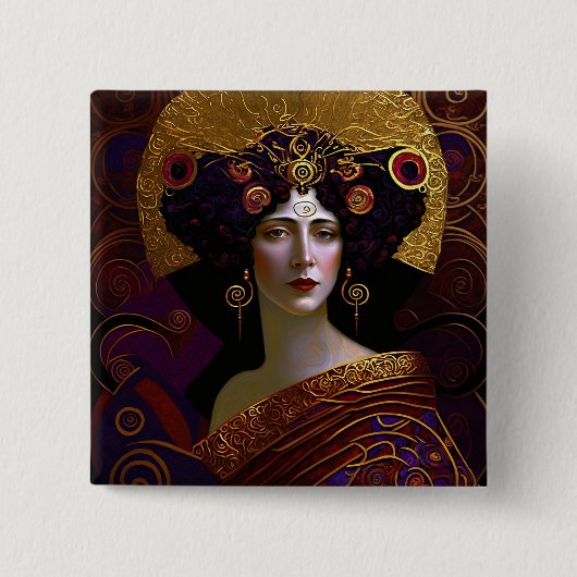Klimt Inspiriert Queen Goddess Button (Vorderseite)