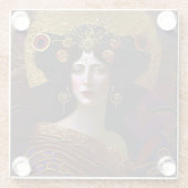 Klimt Inspiriert Queen Goddess Glass Untersetzer (Rückseite)