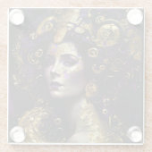 Klimt Inspiriert Queen Goddess Glass Untersetzer (Rückseite)