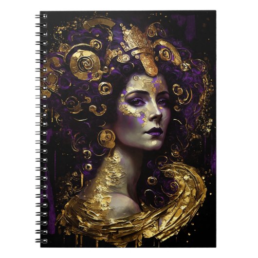 Klimt Inspiriert Queen Goddess Notebook Notizblock (Vorderseite)