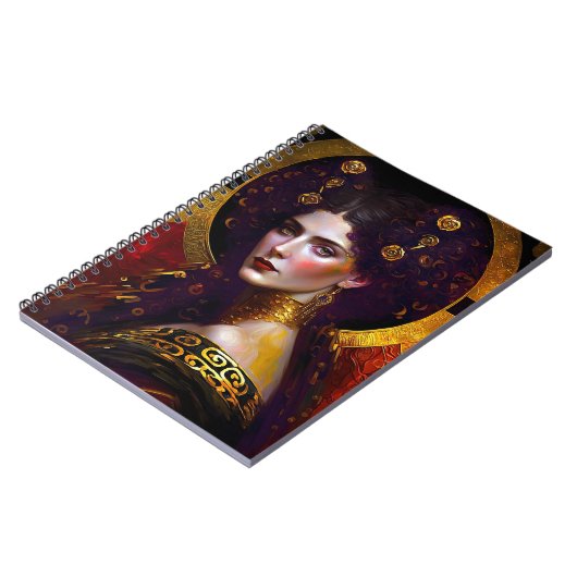 Klimt Inspiriert Queen Goddess Notebook Notizblock (Linke Seite)