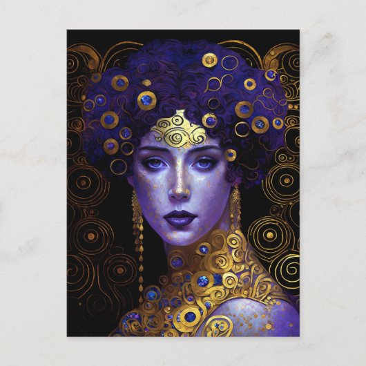 Klimt Inspiriert Queen Goddess Postcard Postkarte (Vorderseite)
