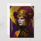 Klimt Inspiriert Queen Goddess Postcard Postkarte (Vorne/Hinten)