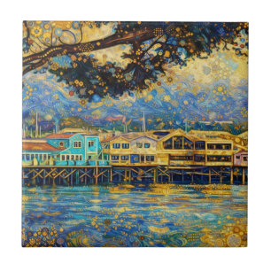 Klimt-inspirierte Golden Monterey Harbor Träume Fliese