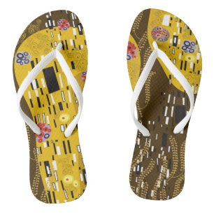 Klimt inspirierte Kunst Nouveau, das der Kuss Badesandalen