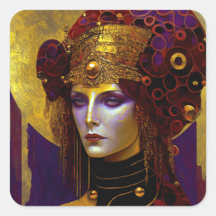 Klimt Inspirierte Queen Goddess Square Sticker