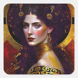 Klimt Inspirierte Queen Goddess Square Sticker