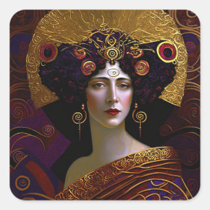 Klimt Inspirierte Queen Goddess Square Sticker