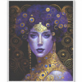 Klimt Inspirierte Queen Goddess Sticker (Vorderseite)