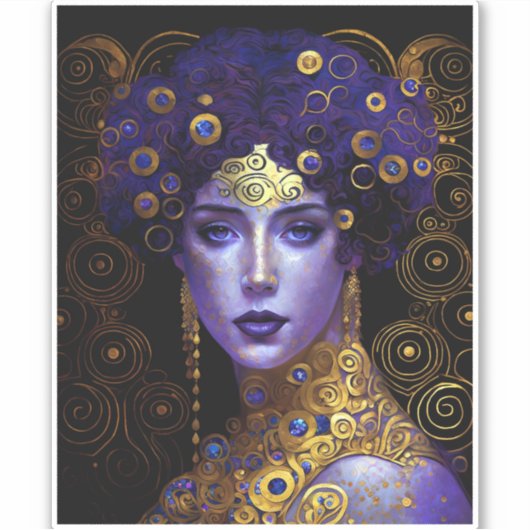 Klimt Inspirierte Queen Goddess Sticker (Vorderseite)