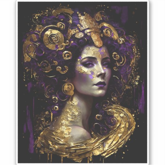 Klimt Inspirierte Queen Goddess Sticker (Vorderseite)