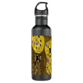 Klimt Inspiriertes Goldenes Muster Jugendstil Edelstahlflasche (Vorderseite)