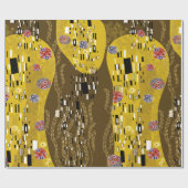 Klimt Inspiriertes Goldenes Muster Jugendstil Geschenkpapier (Flach)