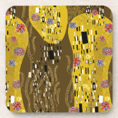 Klimt Inspiriertes Goldenes Muster Jugendstil Getränkeuntersetzer (Vorderseite)