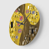 Klimt Inspiriertes Goldenes Muster Jugendstil Große Wanduhr (Winkel)