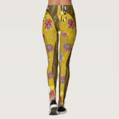Klimt Inspiriertes Goldenes Muster Jugendstil Leggings (Rückseite)