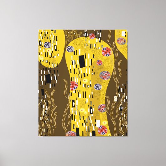 Klimt Inspiriertes Goldenes Muster Jugendstil Leinwanddruck (Vorderseite)
