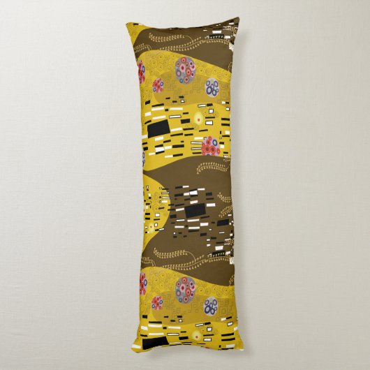 Klimt Inspiriertes Goldenes Muster Jugendstil Seitenschläferkissen (Rückseite (Vertikal))