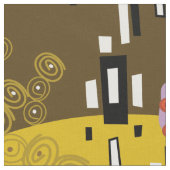 Klimt Inspiriertes Goldenes Muster Jugendstil Stoff (Nahaufnahme)