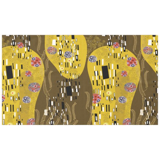 Klimt Inspiriertes Goldenes Muster Jugendstil Tischdecke (Vorderseite (Horizontal))