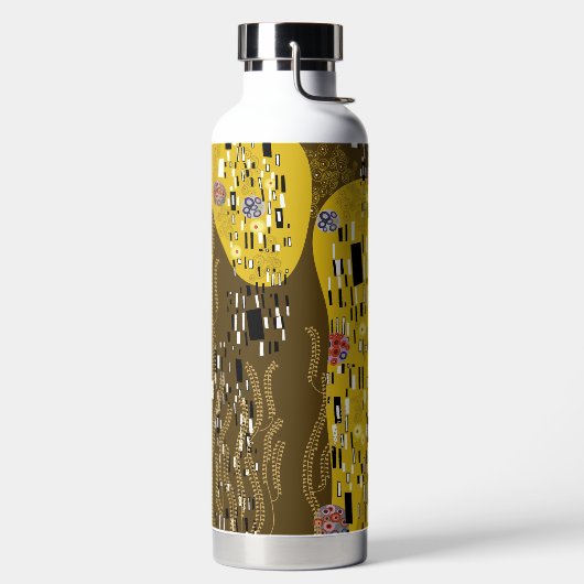 Klimt Inspiriertes Goldenes Muster Jugendstil Trinkflasche (links)