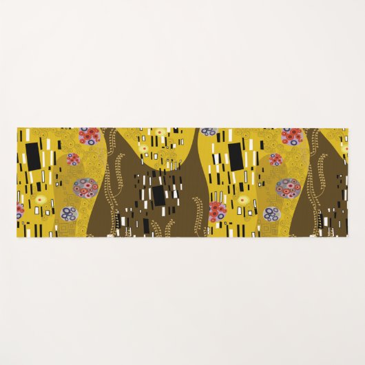 Klimt Inspiriertes Goldenes Muster Jugendstil Yogamatte (Vorderseite (Horizontal))