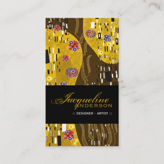 Klimt Inspiriertes Muster Jugendstil-Chic Gold Dek Visitenkarte (Vorderseite)