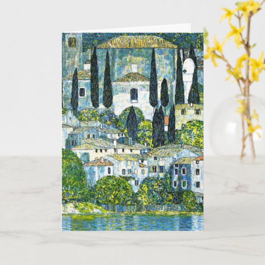 Klimt - Kirche von Cassone Karte (Gelbe Blume)