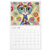 Klimt niedliche, farbenfrohe Katzen 2024 Kalender (Jan 2026)