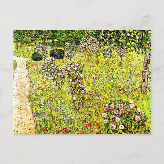 Klimt - Obstgarten mit Rose, Gustav Klimt art Postkarte (Vorderseite)