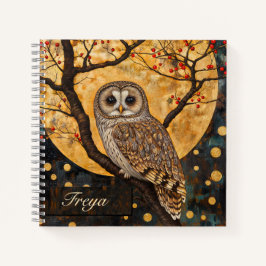 Klimt Owl Notebook Sketchbook Journal Notizblock