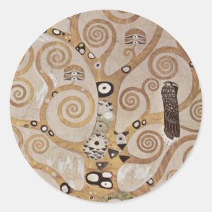 Klimt - Pflanze Vorlagen Stocletfries Runder Aufkleber