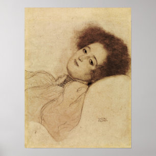 Klimt - Portrait einer jungen Frau, die sich neu e Poster