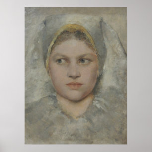 Klimt Portrait Study - Hannakin Head Print Poster