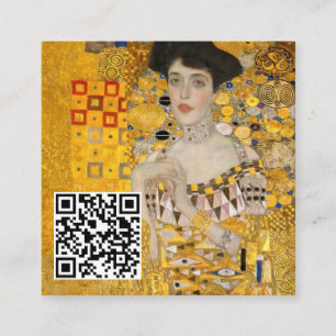Klimt - Portrait von Adele Bloch-Bauer I - QR-Code Quadratische Visitenkarte