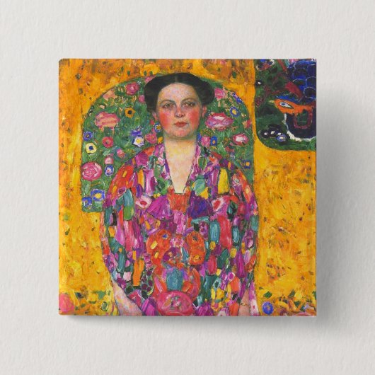 Klimt Portrait von Eugenia Primavesi Button (Vorderseite)