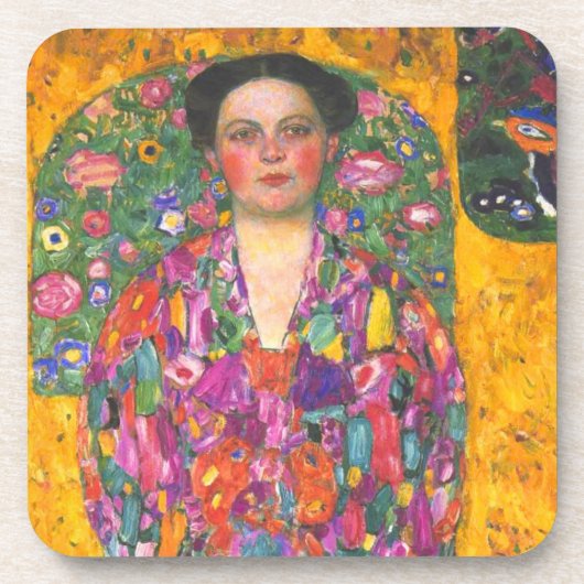 Klimt Portrait von Eugenia Primavesi Getränkeuntersetzer (Vorderseite)