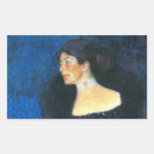 Klimt Portrait von Rose von Rosthorn-Friedmann Rechteckiger Aufkleber