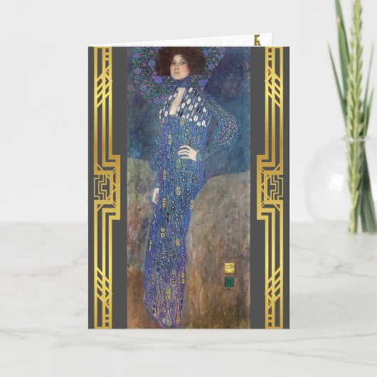Klimt Restauated Portrait Emilie Floge Malerei Karte (Vorderseite)