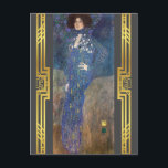 Klimt Restaured Emilie Floge Jugendstil-Malerei Postkarte<br><div class="desc">Emilie Louise Flöge war eine österreichische Modedesignerin und Geschäftsfrau. Sie war die Lebensbegleiterin des Malers Gustav Klimt. Dieses wunderschöne Jugendstil-Gemälde von Gustav Klimt aus dem Jahr 1902 zeigt Floge in modischem Kleid, was den Stil von Klimt beeinflusst. Artful Living restauriert diese klassischen Bilder sorgfältig, indem sie Farbe, Lebendigkeit und Schäden...</div>