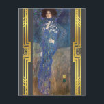 Klimt Restaured Emilie Floge Jugendstil-Malerei Postkarte<br><div class="desc">Emilie Louise Flöge war eine österreichische Modedesignerin und Geschäftsfrau. Sie war die Lebensbegleiterin des Malers Gustav Klimt. Dieses wunderschöne Jugendstil-Gemälde von Gustav Klimt aus dem Jahr 1902 zeigt Floge in modischem Kleid, was den Stil von Klimt beeinflusst. Artful Living restauriert diese klassischen Bilder sorgfältig, indem sie Farbe, Lebendigkeit und Schäden...</div>